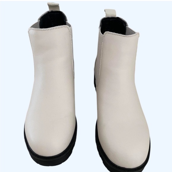 Ivory Leather Chelsea Booties - Picture 2 of 5